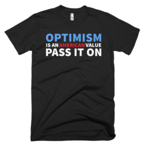 Optimism: Short sleeve black t-shirt
