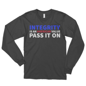Integrity: Long sleeve black t-shirt